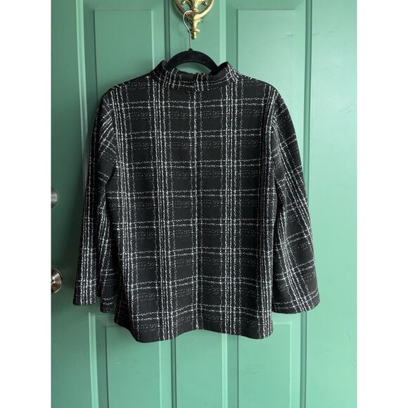 Ann Taylor large Bell Sleeve Back Zip Mock Turtle Neck Top - Picture 7 of 7